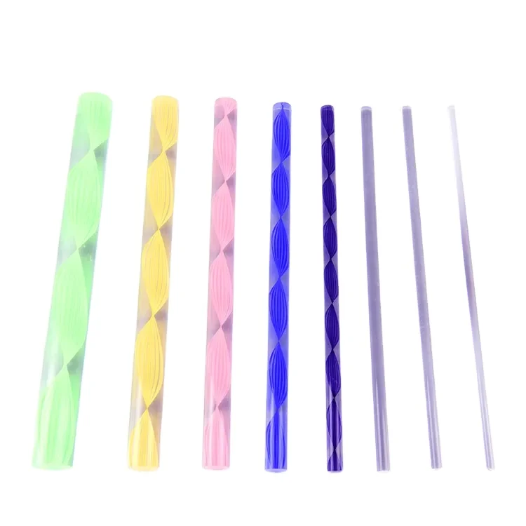 Xinbowen Acrylic Bar Spiral Twist Color Pattern 8pcs Set Solid Round Painting Stick Clay Art Roller