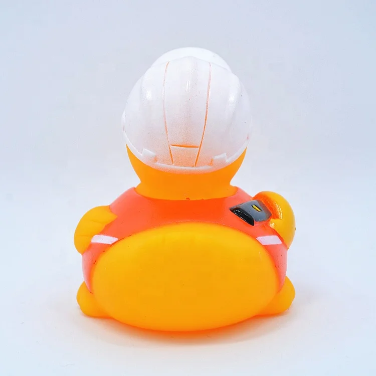 Wholesale Promotional Custom Soft PVC Bath Duck Squeeze Floating Plastic Worker Rubber Duck