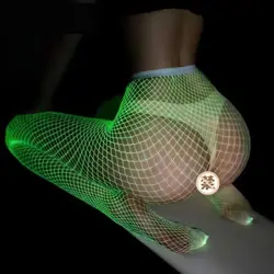 New Glow In The Dark Net Socks Sexy Party Luminous Fishnet Pantyhose Women Stocking Tights
