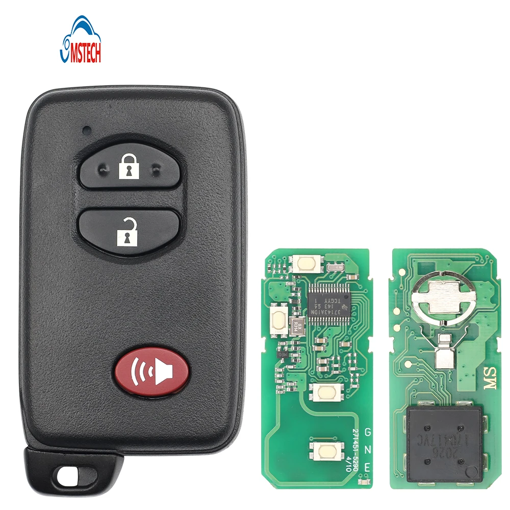 MS 2+1Buttons FCCID HYQ14ACX Board Trunk 5290 314.4mhz Smart Car Remote Key for Toyota Vehicle Replacement Blank Fob
