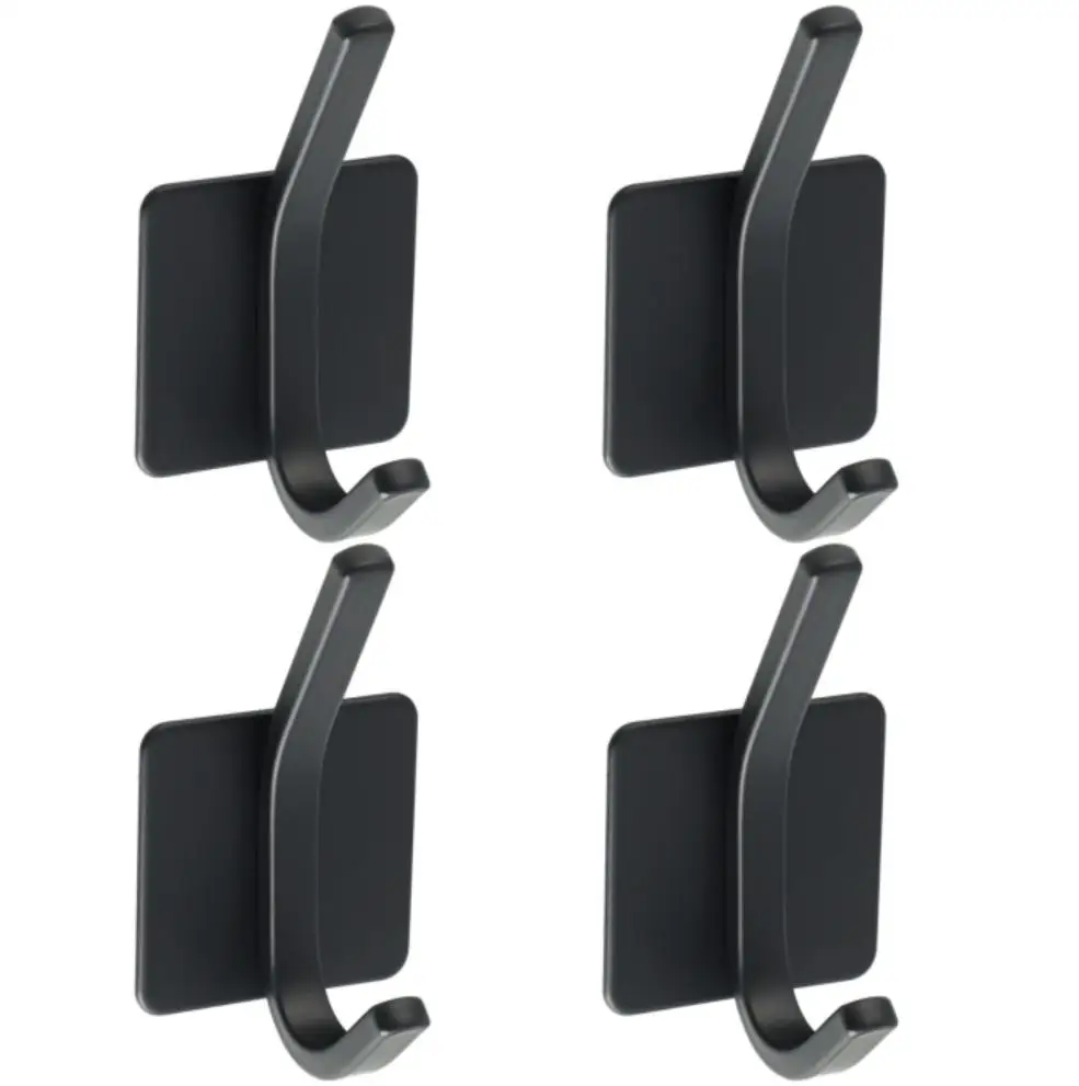 VIFONOD Hot Products  Black Clothes Hooks Hotel Room Stainless Steel Self-adhesive Clothes Hooks wall mounted  single robe hook