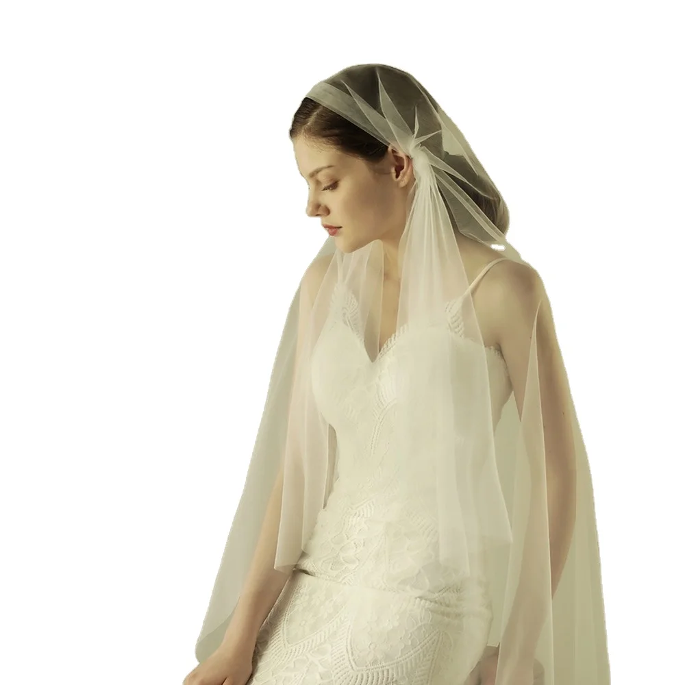 Один слой тюля Короткие Свадебные вуали свадебный аксессуар для свадебных платьев дешевая Свадебная сетка в наличии