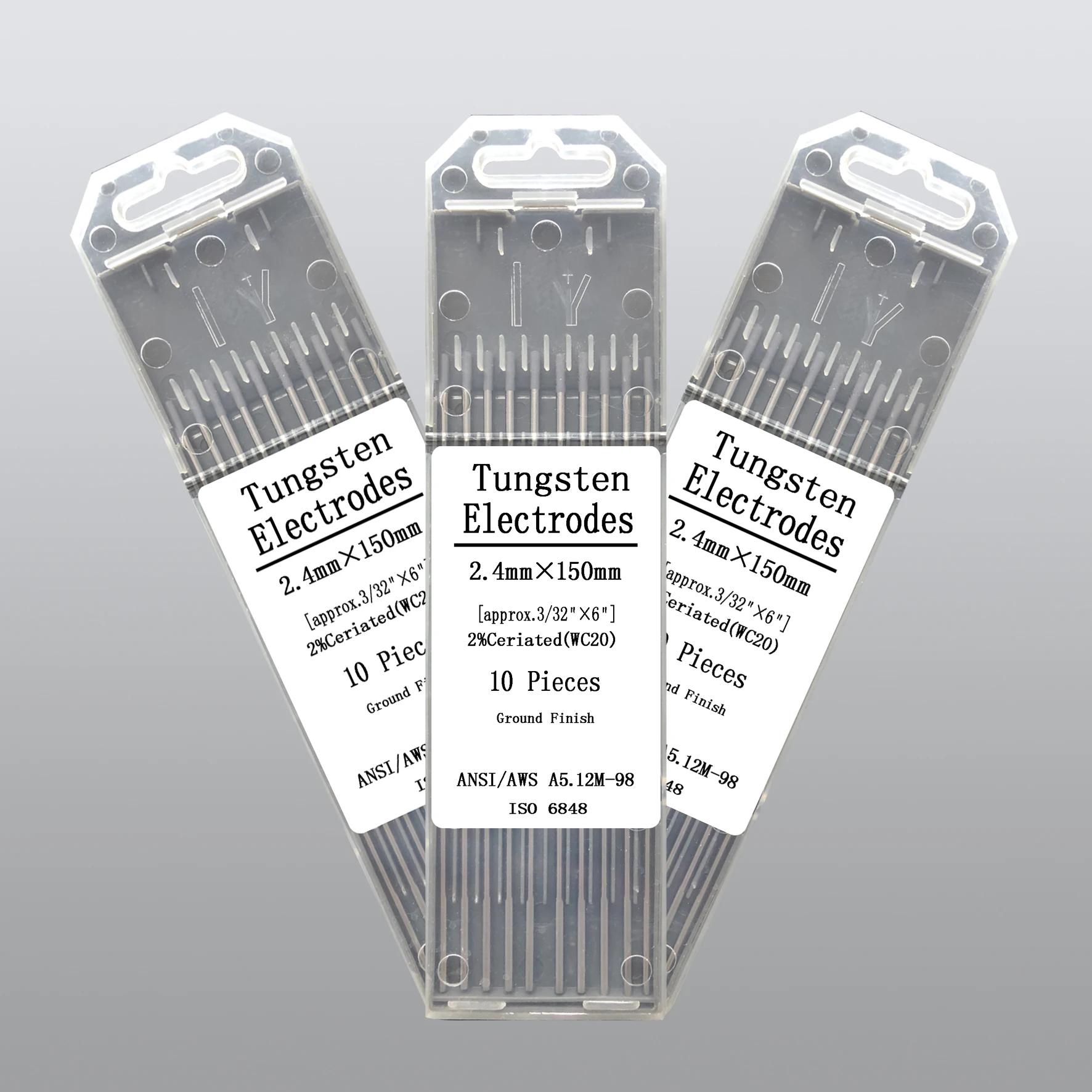 WC20 grey 4.0mm Tungsten electrodes  4.0mm x 150mm   2% cerium Tungsten rod