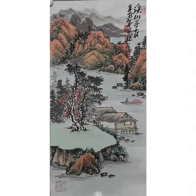 Chinese Zen style ink painting living room sofa decoration painting porch corridor background wall painting