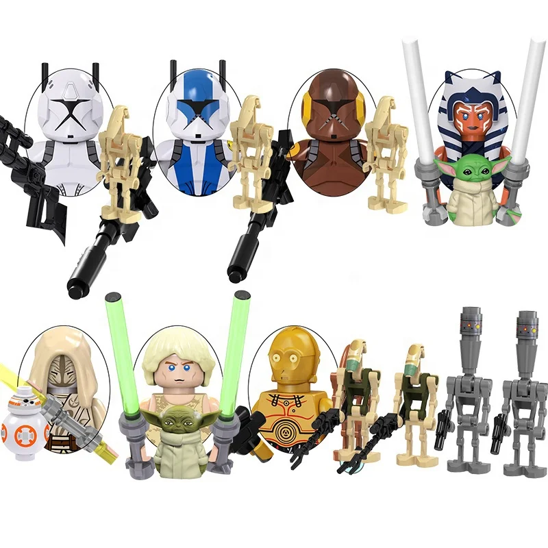 TV6106 Space War Mini Brick Ahsoka Temple Guard Luke Skywalker C-3po Driver Battle Droid Clone Trooper Building Blocks Kids Toys