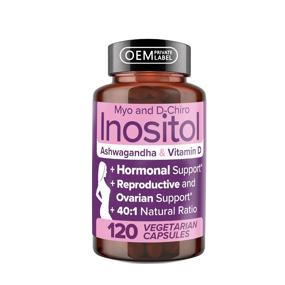 OEM/ODM/OBM Myo-inositol And D-chiro Inositol Capsules Ovarian Support Inositol Capsule With Folate And Vitamin D