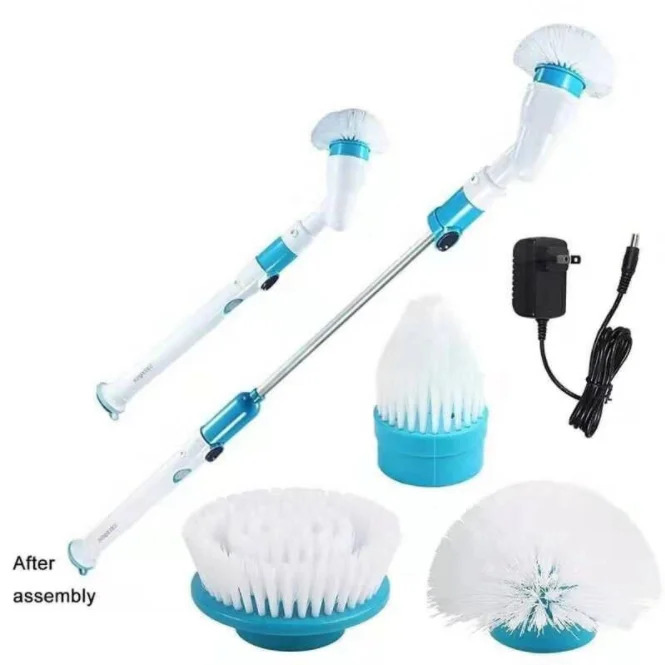 Wireless charging electric cleaning brush long handle automatic rotation telescopic water cleaning brush