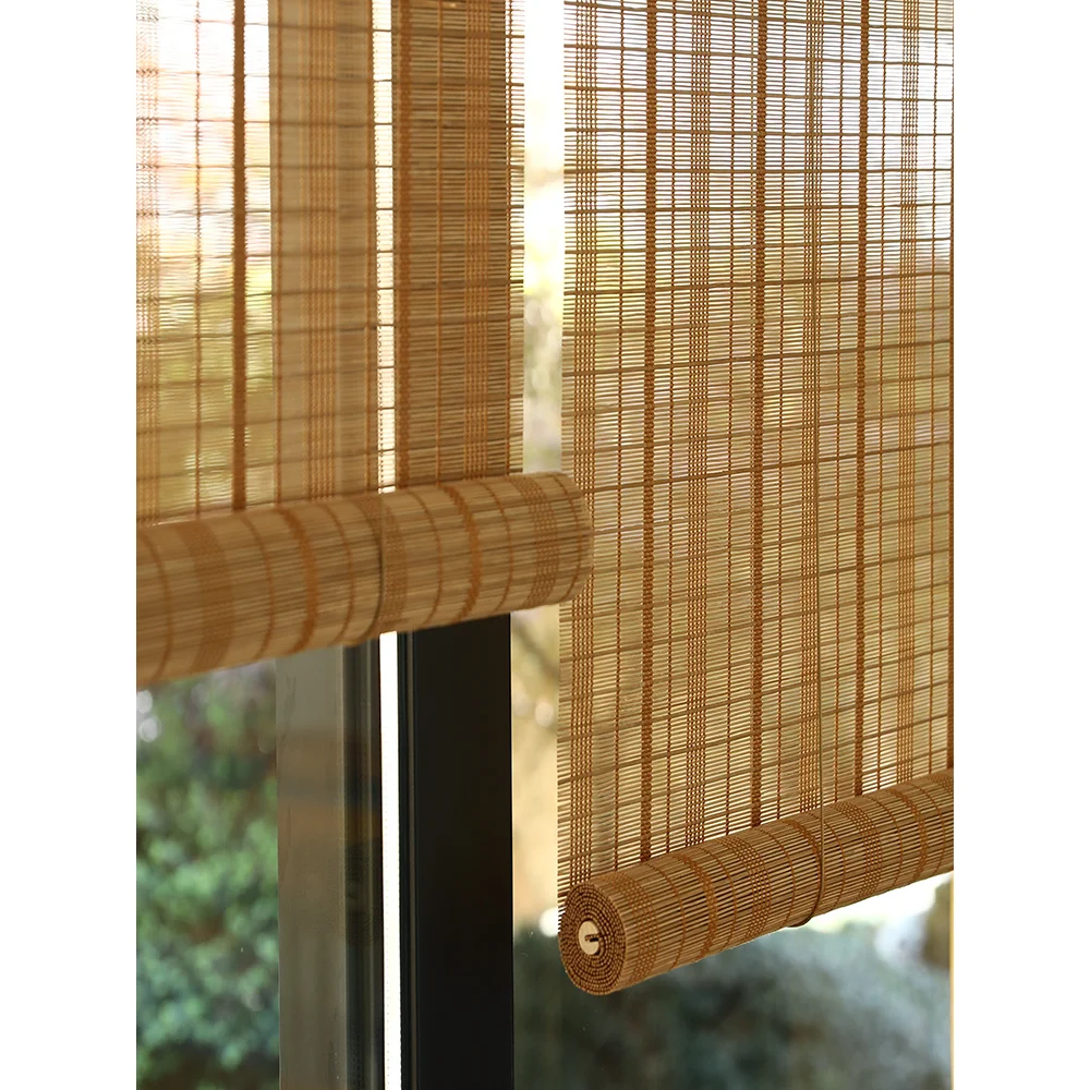 bamboo motorized roller blind decoration for home  waterproof day and night roller blind electric blinds