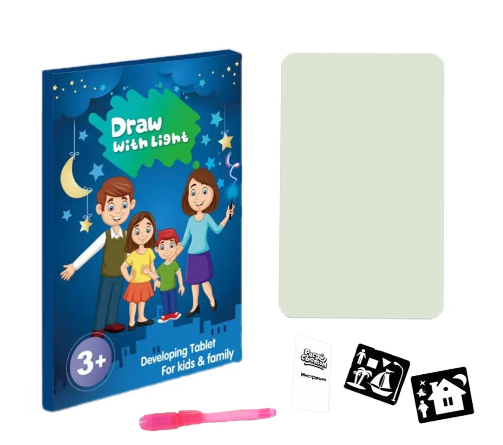 Hot Sales English Glow In Dark Toys Drawing Tablet Night Magic Light Drawing Board Writing Tablet For Kids