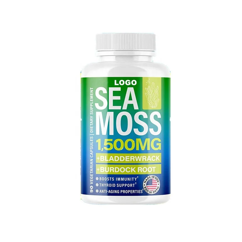 OEM vegan sea moss bladderwrack burdock root 120 capsules