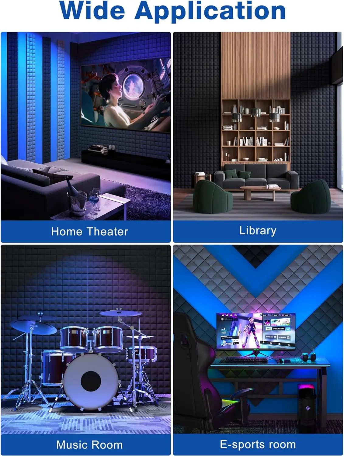 Wholesale Price Fireproof melamine 12x12x2 sound-absorbing Acoustic Panels