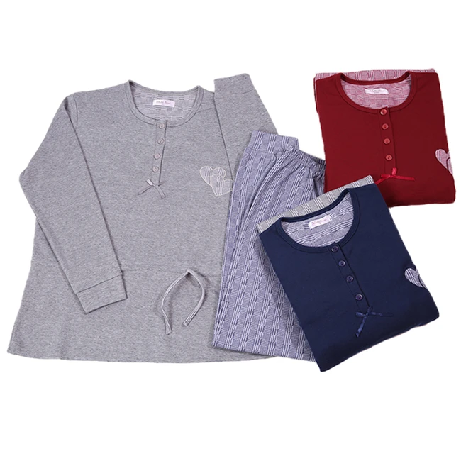 
plus size cheap 100% cotton fleece family wholesale adult pajamas 