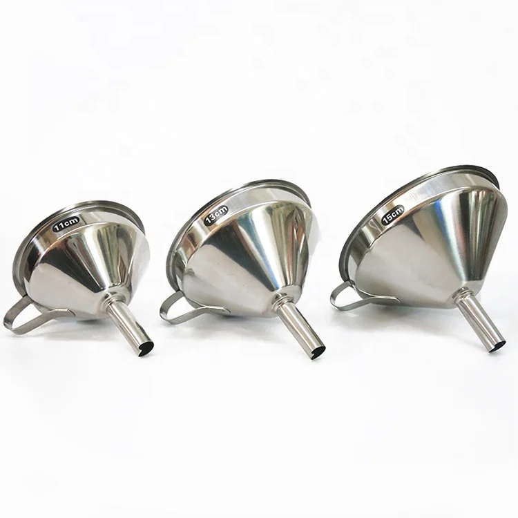 online Food Grade Stainless Steel Kitchen Funnel with Strainer Filter for Transferring of Liquid Dry Ingredients Cooking Funnel