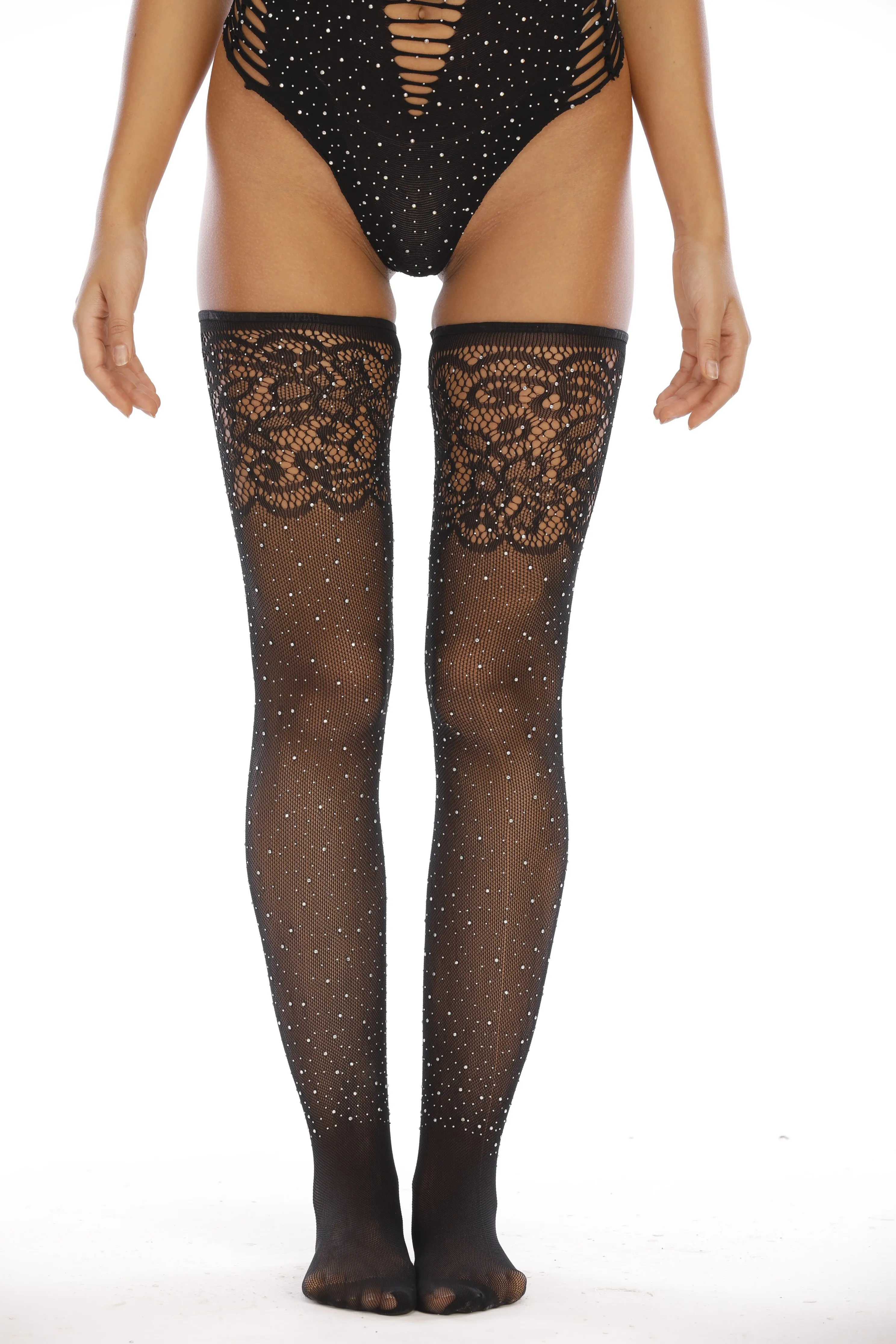 Женские кружевные прозрачные носки, Чулочные изделия, чулки выше колена, чулки, колготки со стразами