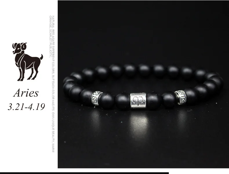 Wholesale Zodiac Beaded bracelet fashion men and women jewelry Hot sale constellation for birthday