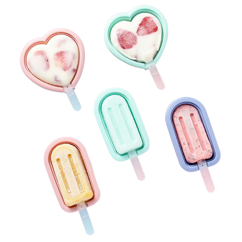 Free Sample DIY Ice Cream Tools Food Grade PP Handmade Silicone Pop Ice Cream Popsicle Mold Maker