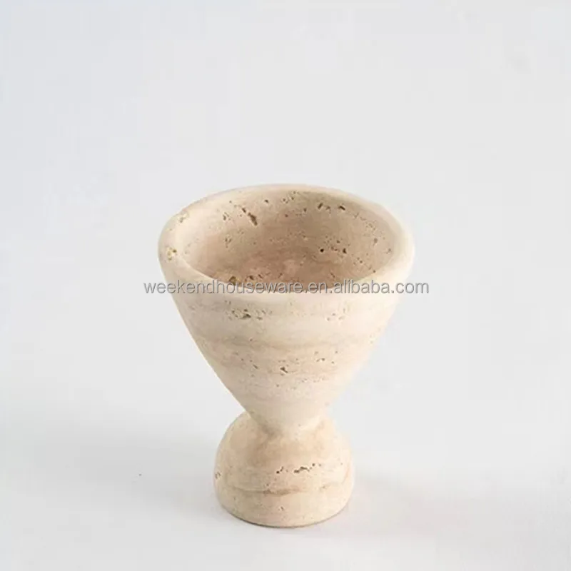 Large Natural Stone Marble Beige Travertine Buddah African Mubkhar Sphere Incense Stick Holder Arabic Incense Burner Sets Round