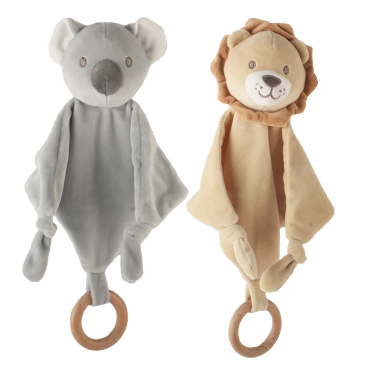 Linen Stuffed Animal Comforter Soothing Toy Baby Lovey Security Blanket Soothing Towel