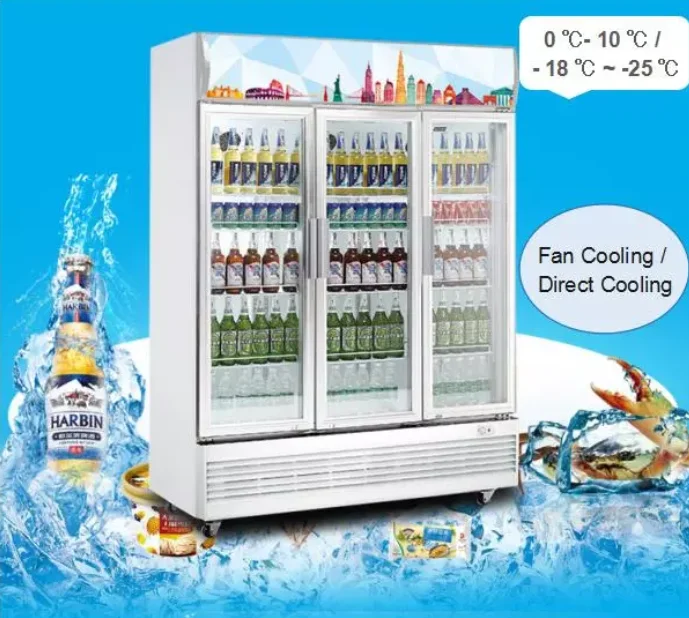 Beverage Cooler Single Glass Door Soft Drink Display Refrigerator for Supermarket