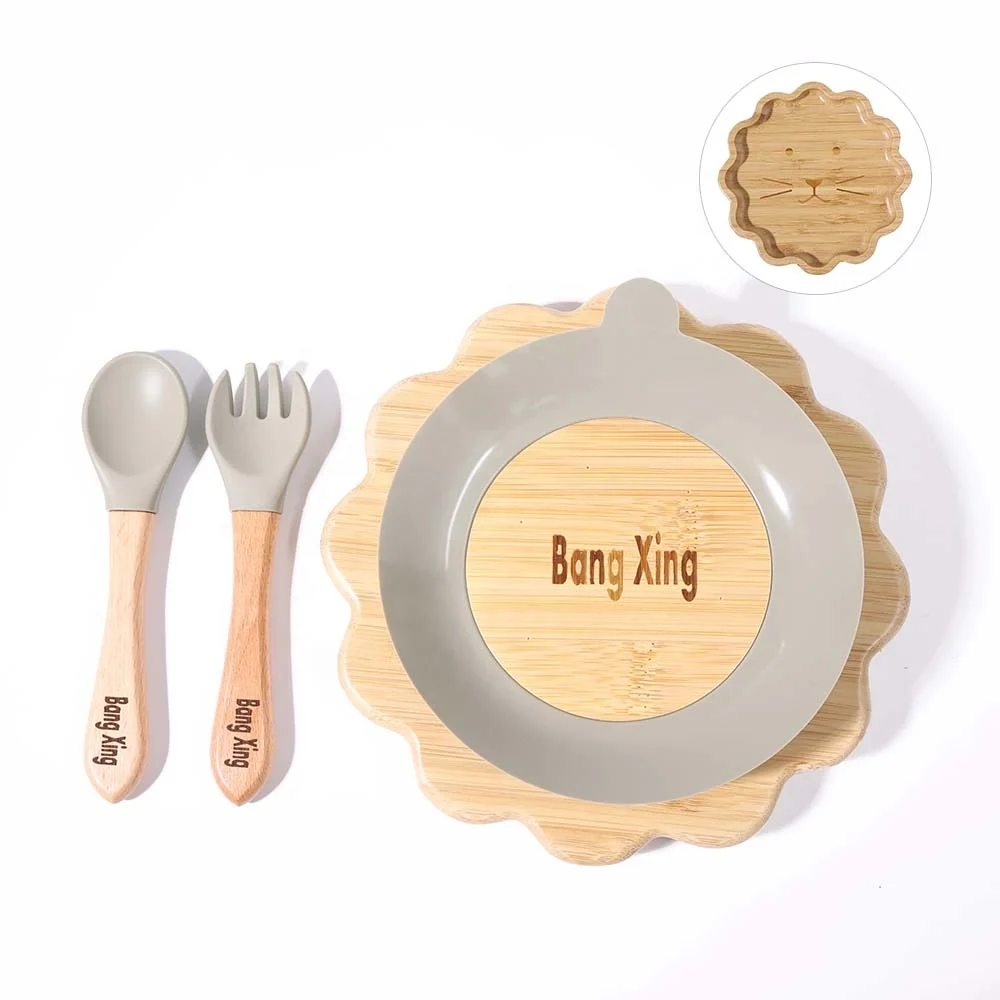 2024 новые продукты силиконовая присоска для детей посуда из бамбука