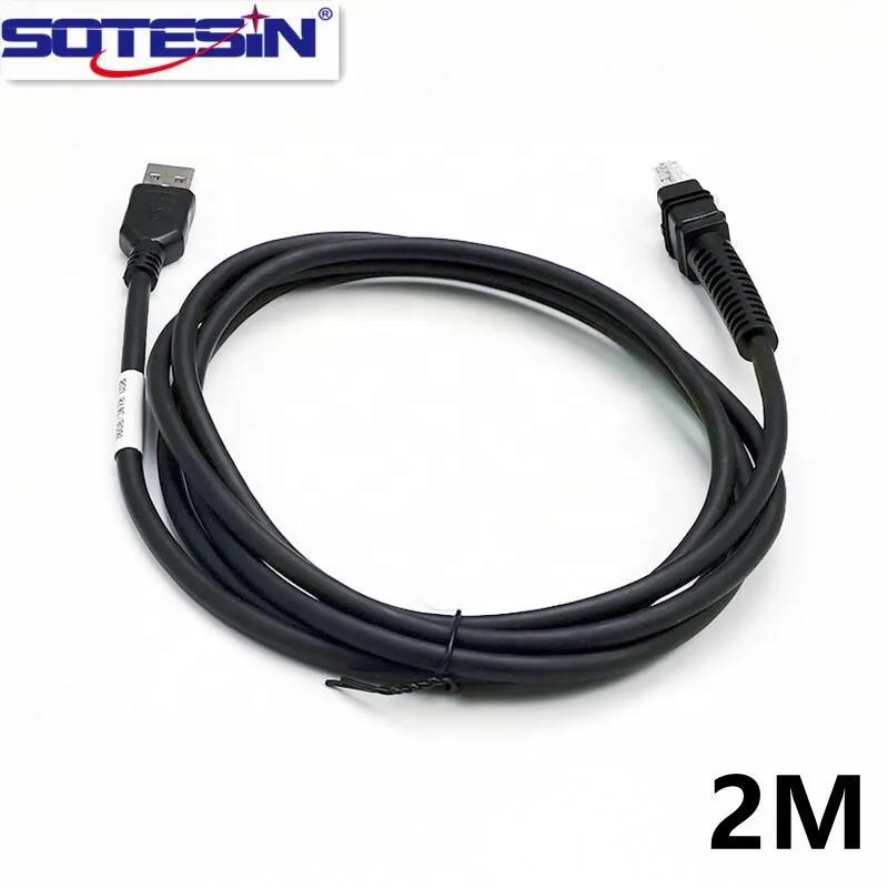 SOTESIN 2m Barcode Scanner cable For Zebra LI3608-SR LI3678-SR DS3608-HP DS3678-DP 10P10C RJ45 to USB 1D 2D data cable