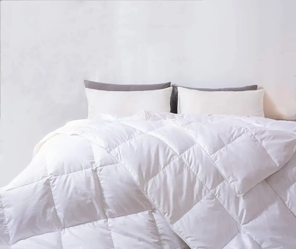 Indoor Down blanket Queen Size With Piping Down Filled Blankets with Binding White Goose Down Comforter Duvet Queen Size
