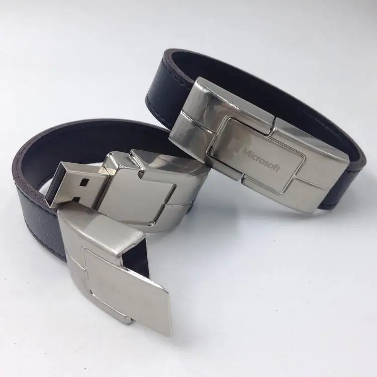 Usb-браслет кожаный с логотипом на заказ 6/8/32/64 ГБ