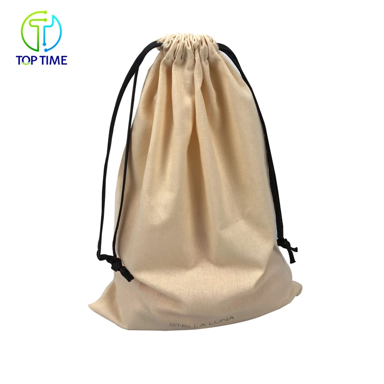 OEM Eco Friendly Cotton Drawstring Bag With Custom Logo