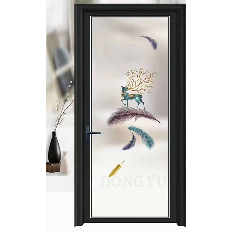 Rio Popular Modern Design Casement Doors Metal Simply Slimline French Door Aluminium Framed Frosted Glass Swing Bathroom Door