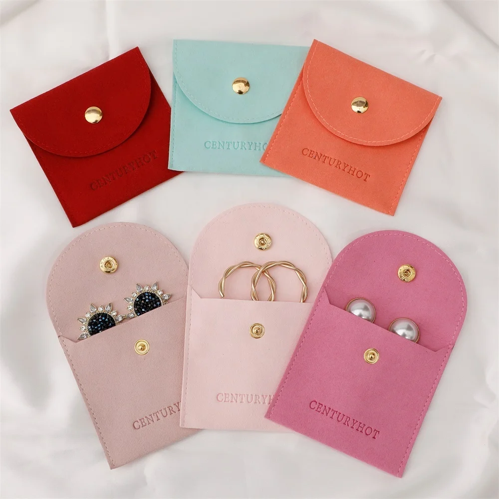 Custom Microfiber Jewelry Pouch Bag With Logo  Jewelry Pouches  Velvet  Bracelet Earring Pouch With Logo customized