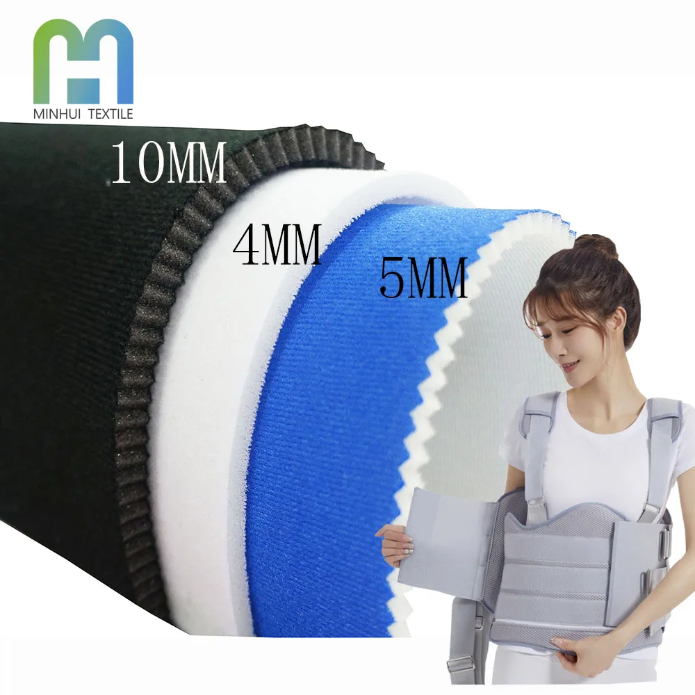 Foam rehabilitation 6MM sponge cushions with memory laminating with fabrics velcro loop for medical disposable products