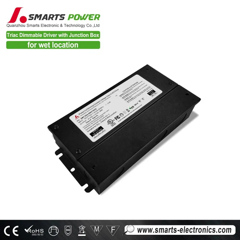 96 Watt 277V input 24VDC constant voltage led driver triac dimmable