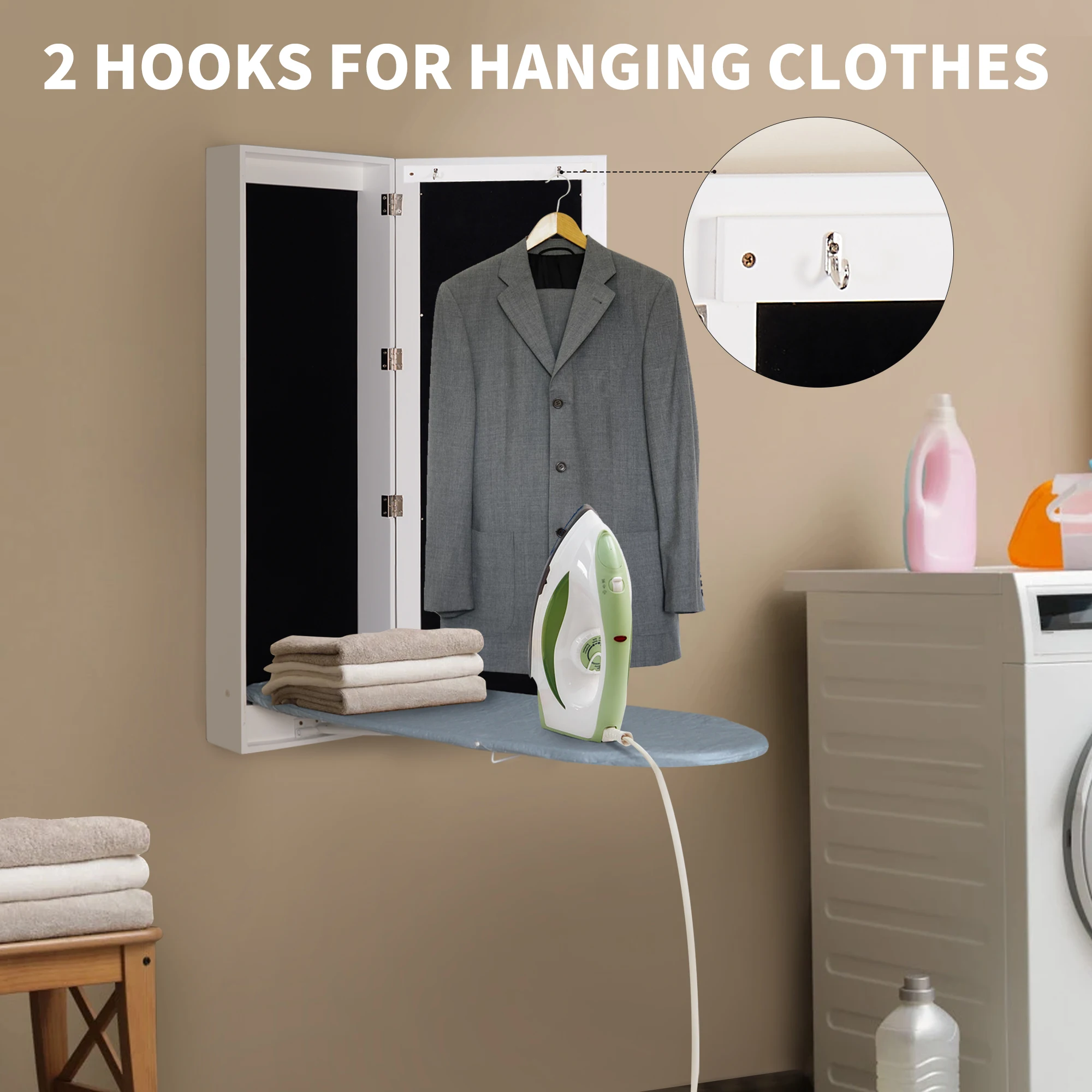 Cotton cloth cover folding wall-mounted professional ironing board