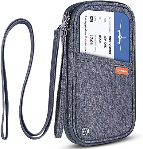RFID family passport wallet is made of strong fabric and light portable certificate bag