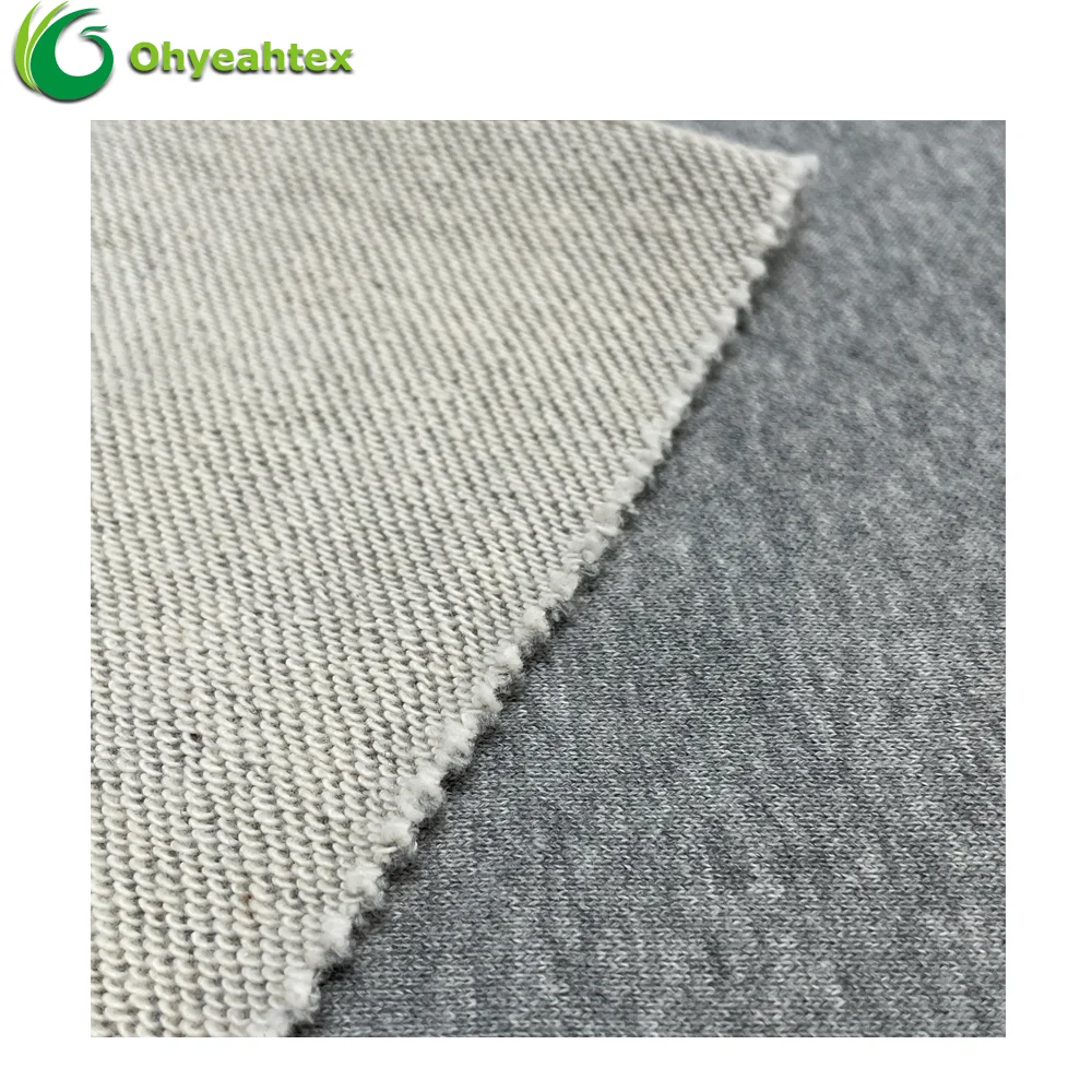 Custom Style 400GSM Thick Dyed Cotton French Terry Fabric For Hoodies