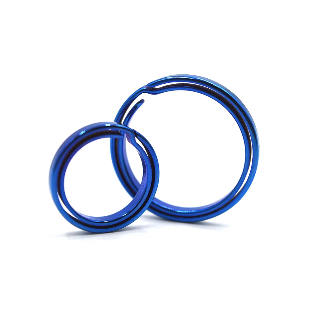 JXT Titanium Keyring Side-Pushing Designed Key Chain Key Rings Holder Titanium Rounded Split Rings