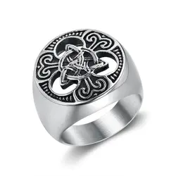 2022 Factory Retro Stainless Steel Hollow Couple Ring Jewelry Nordic Viking Irish Celtic Knot Ring for Women Men