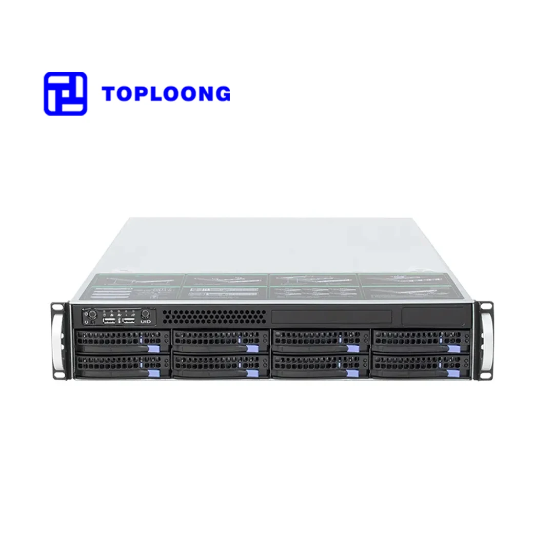 Toploong 2u 8bays 3.5' Hot Swap Storage Server Chassis Rack Server Case With Sata Backplane 3 Fans For ATX Motherboard