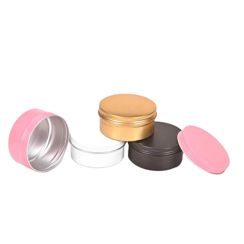 white/pink/black/gold 150ml aluminum jar,  Candles box D83*H38mm AL cream jar 150g