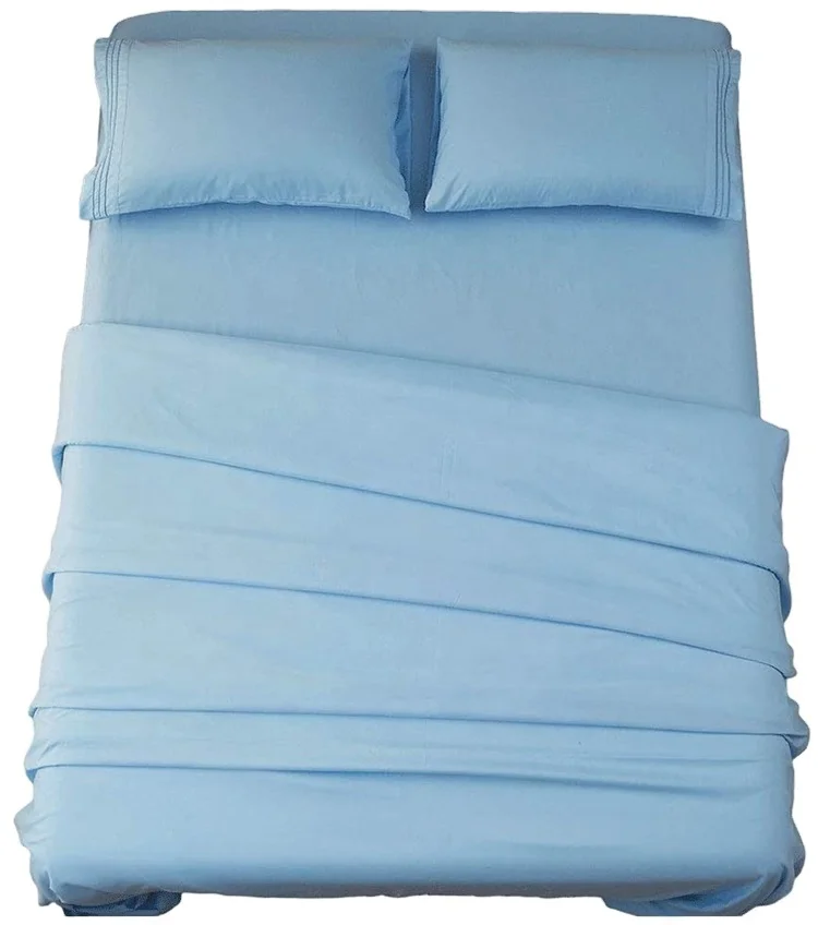 Готово к отправке плотная ткань сплошной цвет 4 в 1 шт. кровать простыни постельное белье