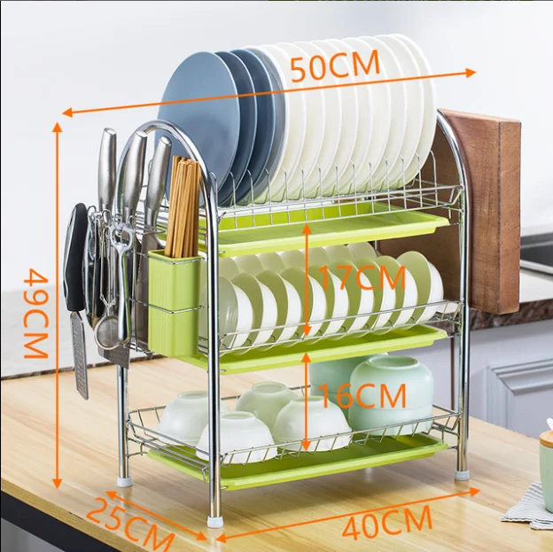 Multifunction Kitchen Sink utensils Dish heavy duty Organizer 3-tier Collection Storage Holders & Amp Racks with