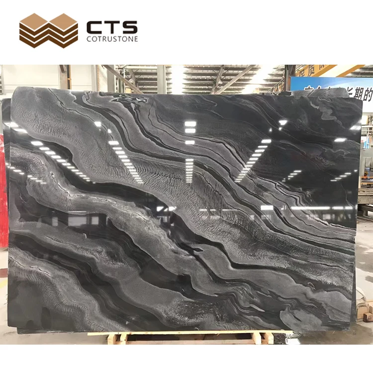 High Quality Natural Stone with Wholesale Prices Premium Black Marble Slabs for Countertops and Flooring