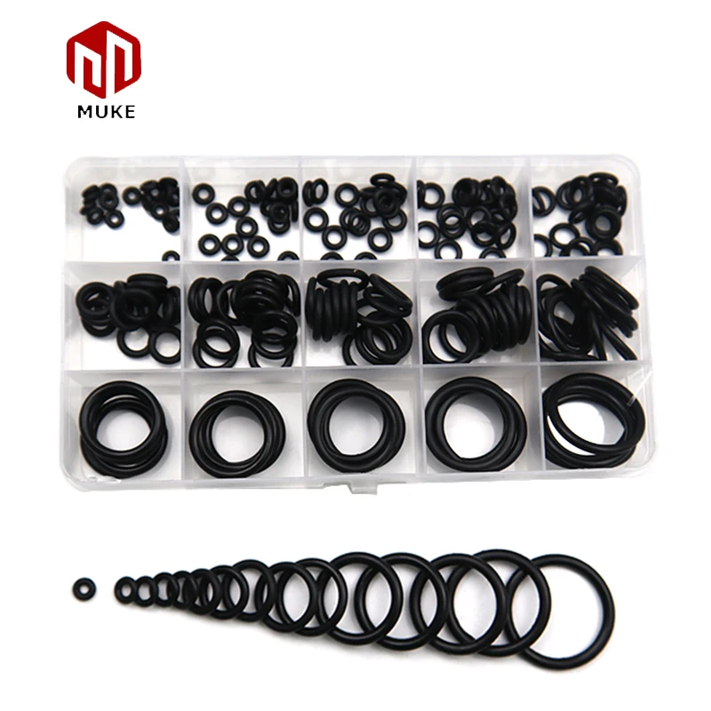 200pcs Universal Rubber O-Ring Metric Assortment Set Gasket Seal Kit NBR Drop Shipping