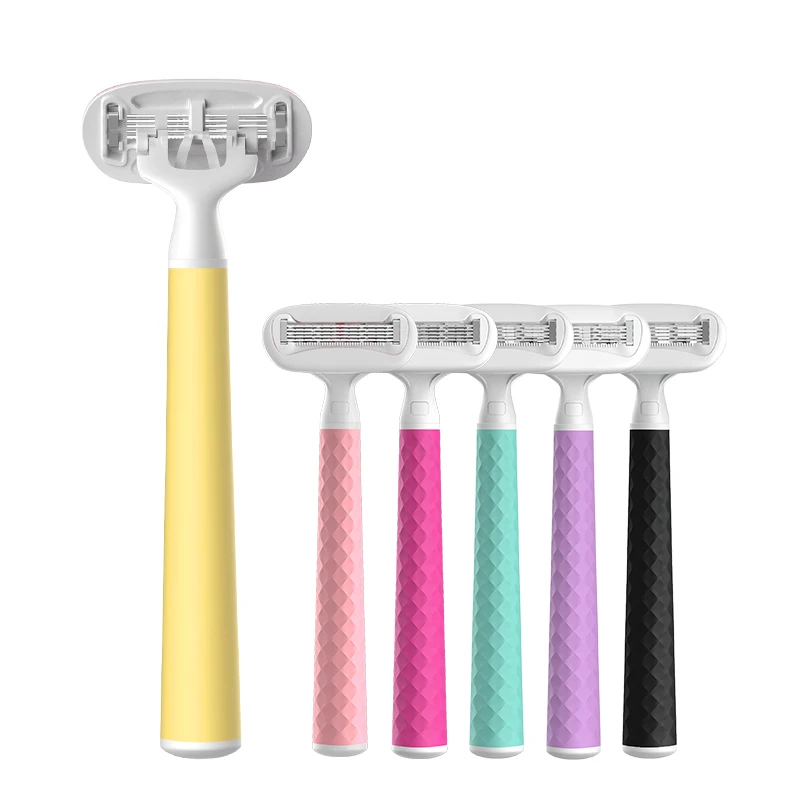 Four blades womennew razors with big lubricating strip fashion shaving online razor blade
