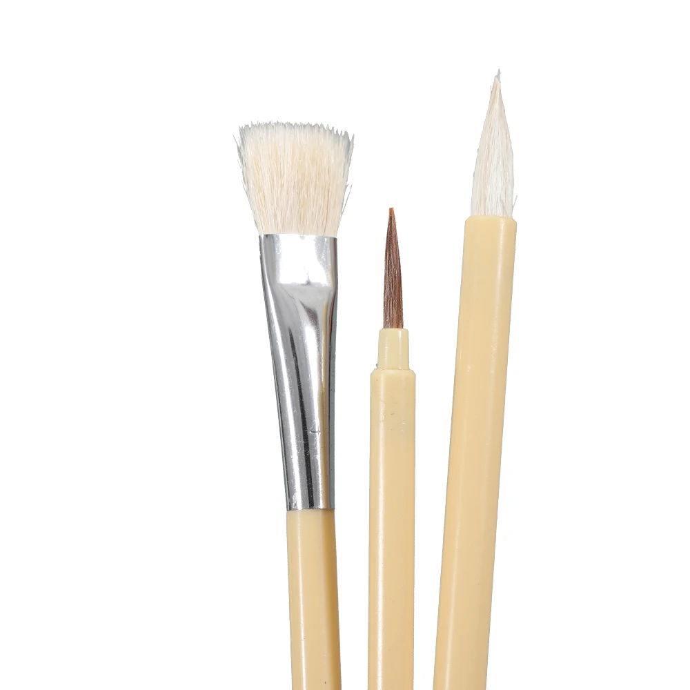 Haihui  Professional 3 pcs  weasel hair Tips Artist Art Brush paint brushes gouache acrylic painting brush pen