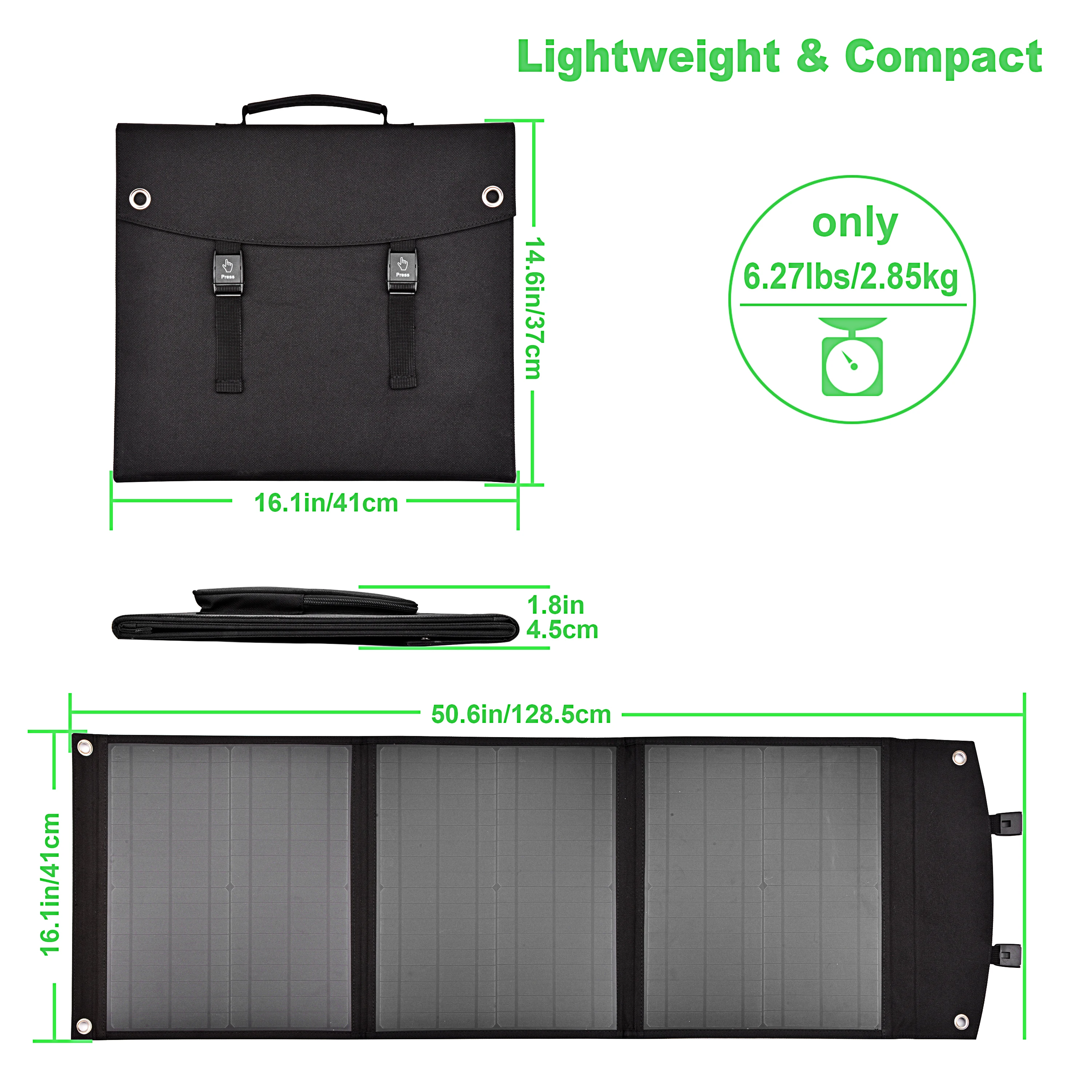 
60w Waterproof Folding solar powered window charger, Solar Panel Source Power Mobile USB Charger for Cell phones 