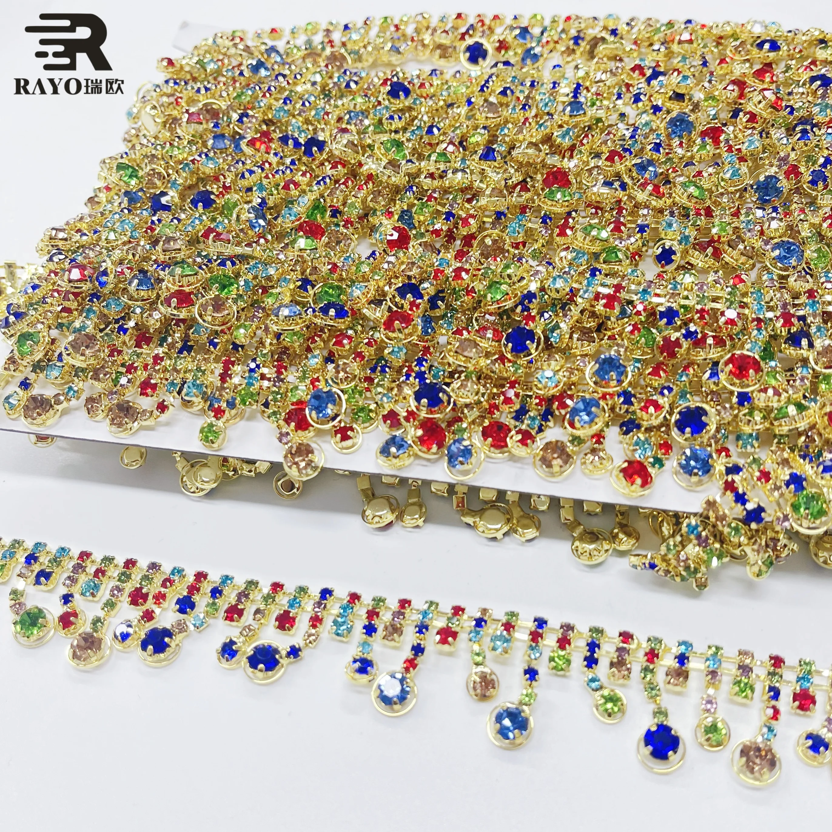 DIY Fashion 10-Yard Strass Trimming with over 100 Designs for Garment Decoration Bags and Necklace Earning Rhinestone Trim