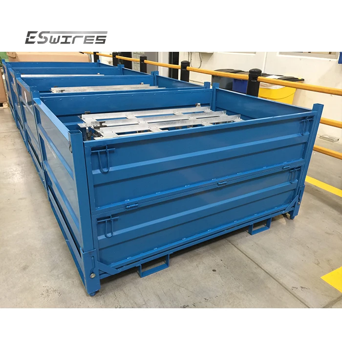 Adjustable Auto Industry Storage Stacking Heavy Duty Folding Sheet Metal Steel Storage Bins