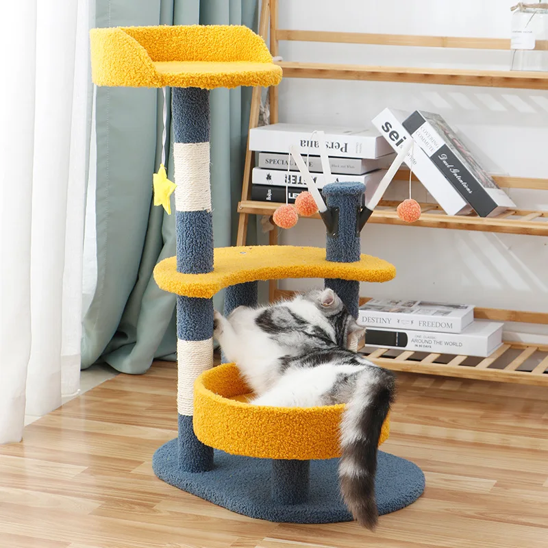 New pattern solid chassis cat climb tree stars series cat jumping platform sisal cat scratching post