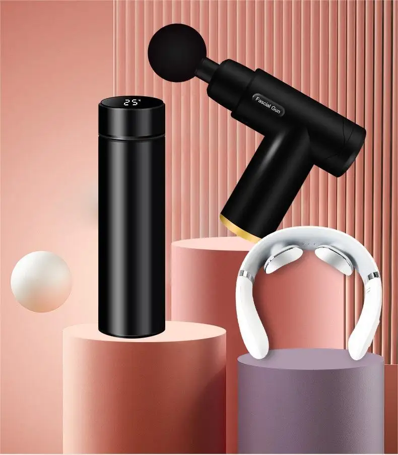 Wholesale Luxury Advertise Automatic Umbrella Massage Gun Business Birthday Gift Box Set